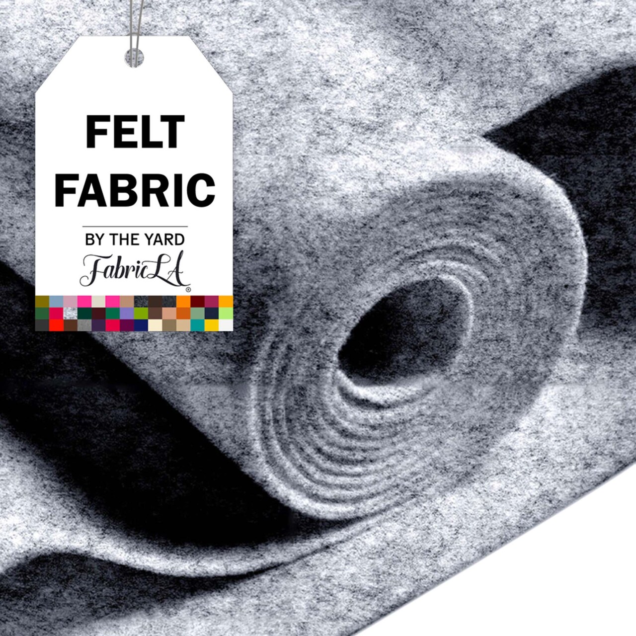 FabricLA Acrylic Felt Fabric - 72" Inch Wide 1.6mm Thick Felt by The Yard - Use Soft Felt Sheets for Sewing, Cushion, and Padding, DIY Arts & Crafts (Half Yards, Heather Grey)